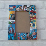 Captain America Fram - Super Hero  - Comic Book  - Decoupage Picture Frame 6"x4" or 7"x5" - Gifts for Boys