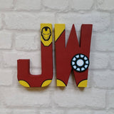 Superhero Letters - Personalised Hand Painted Papier Mache Name Initials - Two letters only - MADE TO ORDER