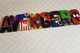Superhero Letters - Personalised Hand Painted Papier Mache Letters - 8 Super Hero Letter Kids Name - MADE TO ORDER