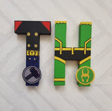 Superhero Letters - Personalised Hand Painted Papier Mache Name Initials - Two letters only - MADE TO ORDER