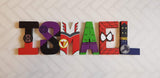 Superhero Letters - Personalized Hand Painted Papier Mache Letters - 6 Super Hero Letter Kids Name - MADE TO ORDER