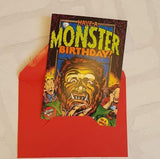 Monster Birthday Card - Comic Book Birthday Card - Pop Art Birthday Card - Card for Him- Card for Dad - Card for Birthday Boy