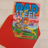 Father's Day Card - Comic Book Card - Pop Art Card - Card for Him - Card for Dad - Card for Men- Superhero Card