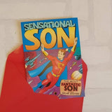 Sensational Son Card - Comic Book Card - Pop Art Card - Card for Him - Card for Son- Card for boys- Superhero Card