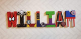 Personalized Avengers Letters - Hand Painted Papier Mache Super Hero Letters - Superhero Kids Name