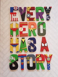 Superhero Letters - Personalized Superhero Name - Hand Painted Papier Mache Letters - Kids Bedroom -MADE TO ORDER - 1-9 Letters
