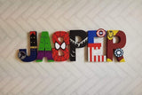 Superhero Letters - Personalized Hand Painted Papier Mache Letters - 6 Super Hero Letter Kids Name - MADE TO ORDER