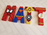Superhero Letters - Personalised Hand Painted Papier Mache letters - 4-8 Super Hero Letter Kids Name - MADE TO ORDER