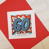 60th Birthday Card Pop Art Birthday Card