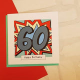 60th Birthday Card Pop Art Birthday Card