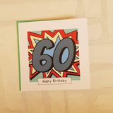60th Birthday Card Pop Art Birthday Card