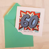 60th Birthday Card Pop Art Birthday Card