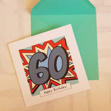 60th Birthday Card Pop Art Birthday Card