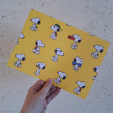 Peanuts Snoopy Gift Wrap Yellow