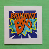 Brother Birthday Card Pop Art Birthday Card  Brilliant Bro
