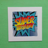Super Birthday Happry Birthday Pop Art Birthday Card