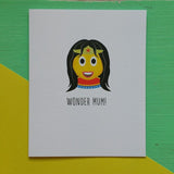 Emoji Card Wonder Mum! Wonder Woman Style Mother's Day Card