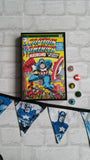 Captain America Frame. Super Hero Wall Art with Vintage Style Comic Print of Captain America