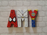 Superhero Letters - Personalised Hand Painted Papier Mache Name Initials - 3 Super Hero letters only - Kids Name - MADE TO ORDER