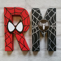 Superhero Letters - Personalised Hand Painted Papier Mache Name Initials - Two letters only - MADE TO ORDER