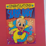 Baby Card - Super Baby Card - Comic Book Baby Card - Pop Art Baby Card - Card for New Mom - Card for New Parents