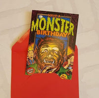 Monster Birthday Card - Comic Book Birthday Card - Pop Art Birthday Card - Card for Him- Card for Dad - Card for Birthday Boy