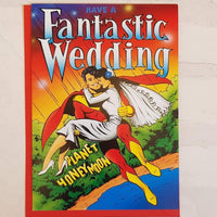 Wedding Card - Comic Book Wedding Card - Pop Art Wedding Card - Card for Bride - Card for Groom - Card for Newly Weds- SuperheroCard