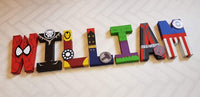 Avengers Letters - Personalized Hand Painted Papier Mache Super Hero Letters - MADE TO ORDER