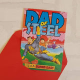 Father's Day Card - Comic Book Card - Pop Art Card - Card for Him - Card for Dad - Card for Men- Superhero Card