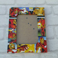 Iron Man Frame - Super Hero  - Comic Book  - Decoupage Picture Frame 6"x4" or 7"x5" Gifts for Boys - Gift for Iron Man Fan